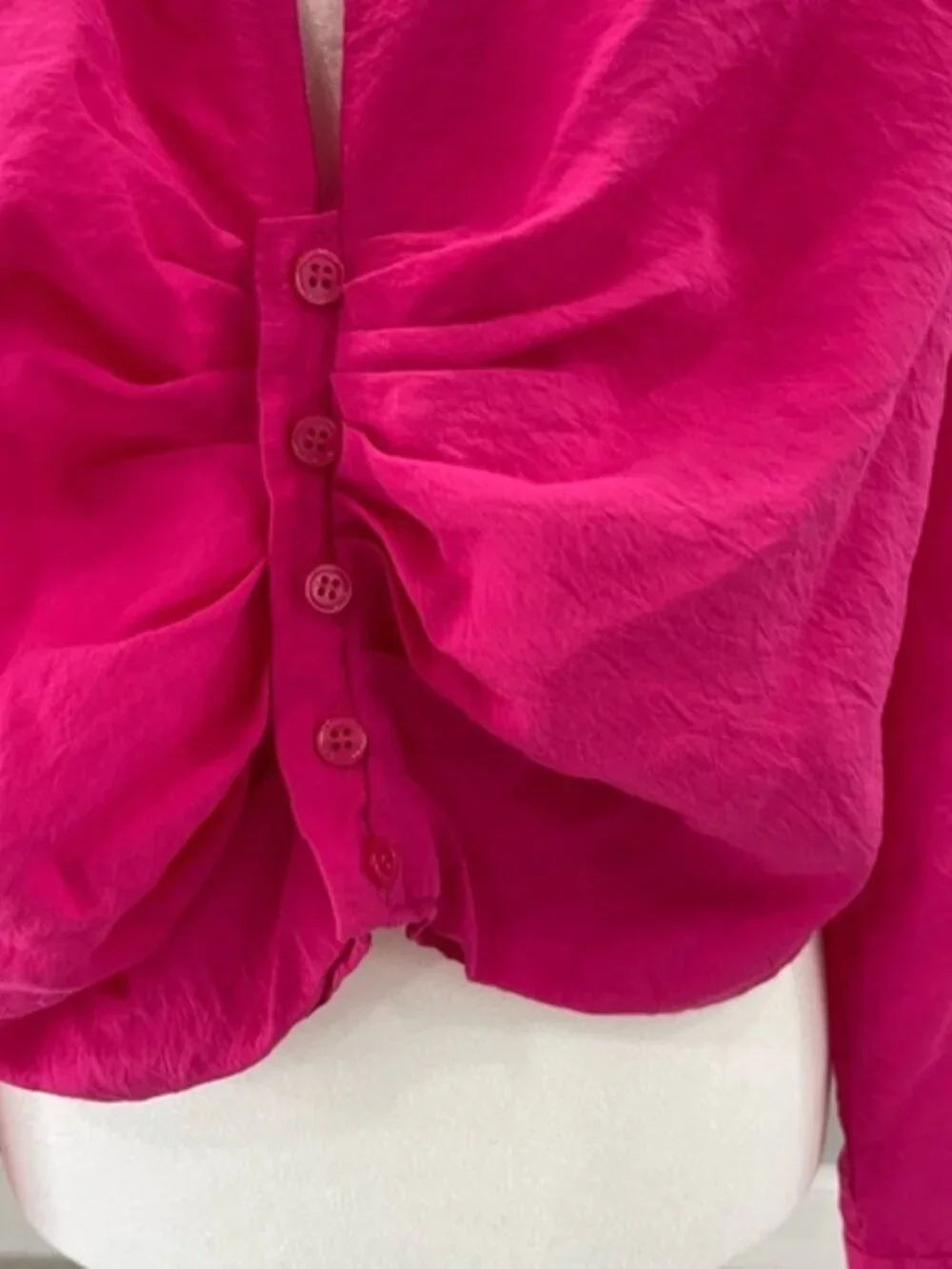 H&M Fuchsia Ruched Blouse - Picture 3 of 8